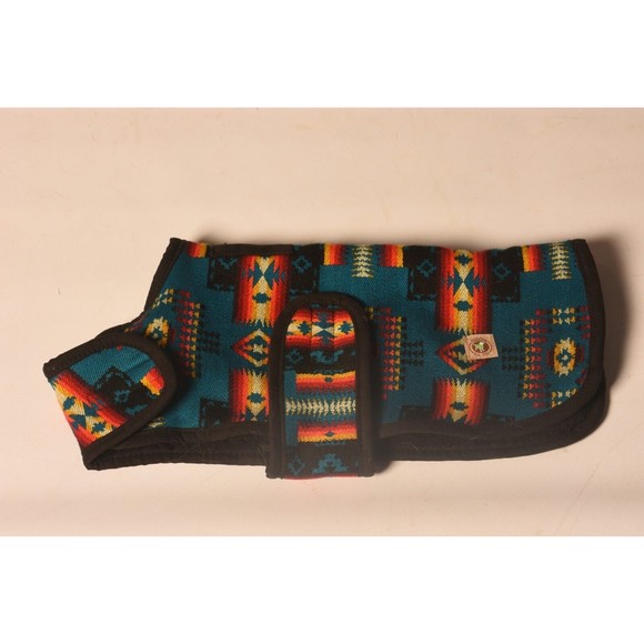Chilly Dog Turquoise Southwest Wool Dog Blanket Winter Coat Sizes XS-XXL - Picture 4 of 5